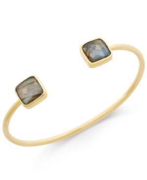 Paul & Pitu Naturally 14k Gold-plated Labradorite Open Cuff Bracelet