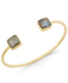Paul & Pitu Naturally 14k Gold-plated Labradorite Open Cuff Bracelet