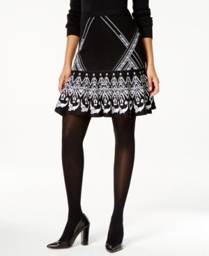 Grace Elements Mixed-print A-line Sweater Skirt