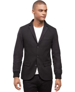 Kenneth Cole New York Slim-fit Mixed-media Blazer