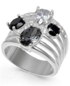 Charter Club Silver-tone Crystal & Stone Multi-row Ring, Created For Macy's