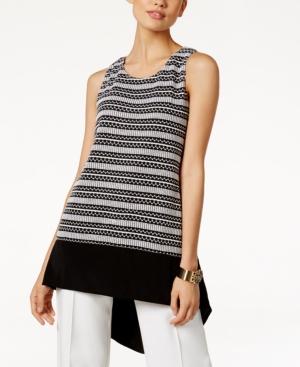 Alfani Striped High-low Top, Only At Macy's