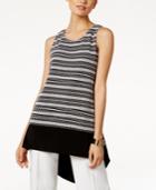 Alfani Striped High-low Top, Only At Macy's