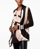 Inc International Concepts Colorblocked Cozy Open-front Cardigan, Created For Macy's