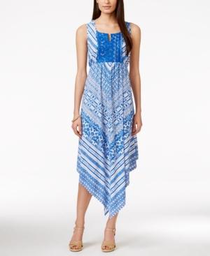Style & Co. Printed Handkerchief Hem Dress, Only At Macy's