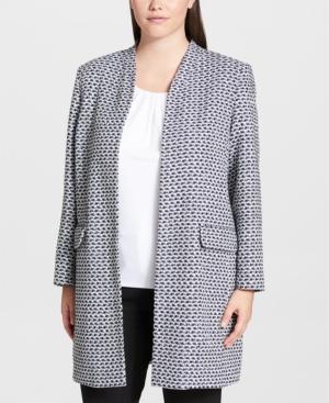 Calvin Klein Plus Size Metallic Tweed Topper Jacket