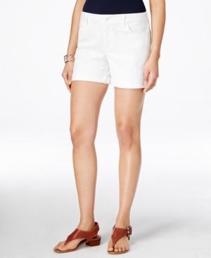 Tommy Hilfiger White Wash Cuffed Denim Shorts