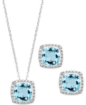 City By City Silver-tone & Blue Cubic Zirconia Necklace