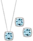 City By City Silver-tone & Blue Cubic Zirconia Necklace