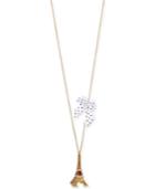 Betsey Johnson Gold-tone Eiffel Tower And Bow Long Pendant Necklace