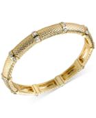 2028 Gold-tone Crystal Link Stretch Bracelet