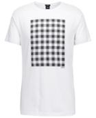 Boss Men's Regular/classic-fit Gingham-print Cotton T-shirt