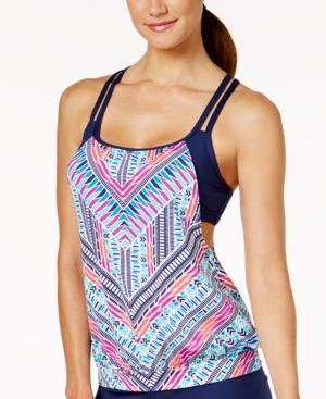 Jag Chevron-print Cross-back Tankini Top Women's Swimsuit