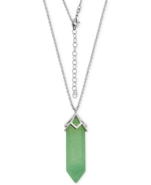 Dyed Green Quartzite Long Pendant Necklace (27-3/8 Ct. T.w.) In Silver-plate