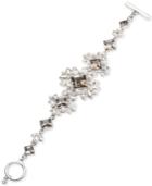 Givenchy Silver-tone Gray And Clear Crystal Toggle Bracelet