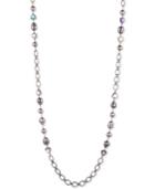 Carolee Hematite-tone Crystal, Imitation & Freshwater Pearl (11x15mm) 36 Station Necklace