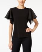 Calvin Klein Flutter-sleeve Top