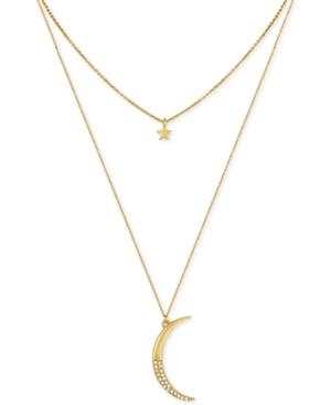 Rachel Rachel Roy Gold-tone Moon And Star Layer Pendant Necklace