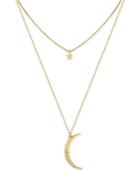 Rachel Rachel Roy Gold-tone Moon And Star Layer Pendant Necklace