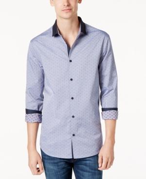 Armani Exchange Men's Contrast-trim Dot-pattern Shirt