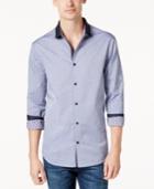 Armani Exchange Men's Contrast-trim Dot-pattern Shirt