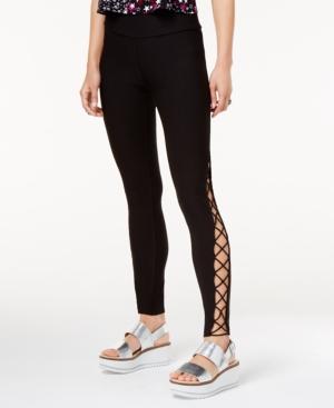 The Edit By Seventeen Juniors' Lace-up Yoga Leggings