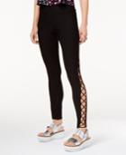 The Edit By Seventeen Juniors' Lace-up Yoga Leggings