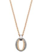 Swarovski Gold-tone Pave Oval Pendant Necklace