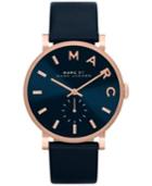 Marc By Marc Jacobs Women's Baker Navy Leather Strap Watch 36mm Mbm1329