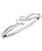 Diamond Bracelet, Sterling Silver Diamond Double Ribbon Bangle (1/3 Ct. T.w.)