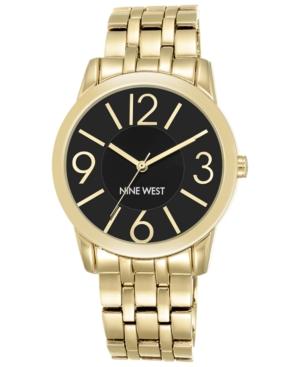 Nine West Women's Gold-tone Stainless Steel Bracelet Watch 39mm Nw/1578bkgb
