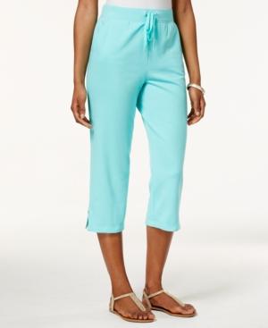 Karen Scott Pull-on Side-vent Knit Capri Pants, Only At Macy's