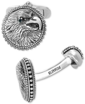 Effy Men's Black Spinel Eagle Cuff Links In Sterling Silver