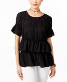 Inc International Concepts Ruched Ruffled Top, Only At Macy's