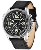Timberland Men's Camptom Black Leather Strap Watch 46x53mm Tbl13910js02
