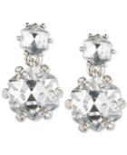 Carolee Silver-tone Double Crystal Drop Earrings