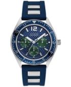 Guess Men's Blue Silicone Strap Watch 46mm