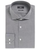 Boss Men's Regular/classic-fit Micro-houndstooth Cotton Dress Shirt