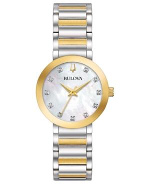 Bulova Women's Modern Diamond-accent Two-tone Stainless Steel Bracelet Watch 30mm