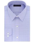 Tommy Hilfiger Men's Fitted Purple And Blue Gingham Dress Shirt