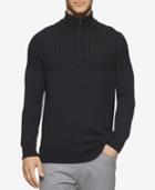 Calvin Klein Men's Half-zip Multi-texture Turtleneck- Macy's Exclusive