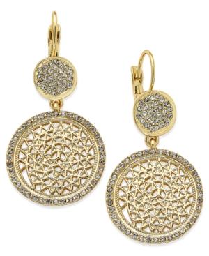 Inc International Concepts Gold-tone Filigree Pave Drop Earrings, Only At Macy's