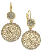 Inc International Concepts Gold-tone Filigree Pave Drop Earrings, Only At Macy's