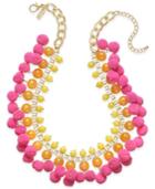 M. Haskell For Inc International Concepts Gold-tone Stone & Pom-pom Statement Necklace, Created For Macy's