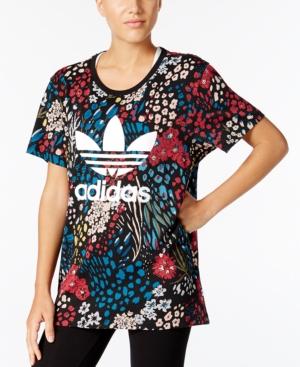 Adidas Originals Printed Logo Boyfriend T-shirt