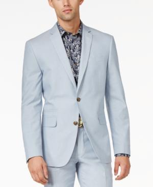 Bar Iii Light Blue Chambray Slim-fit Jacket, Only At Macy's