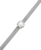 Cultured Freshwater Mabe Pearl And Mesh Chain Bracelet In Sterling Silver (16mm)