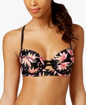 Hula Honey Paradise Falls Tropical-print Underwire Push-up Bikini Top Women's Swimsuit