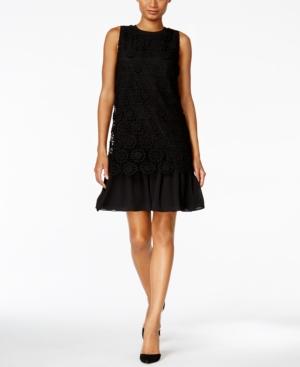 Tommy Hilfiger Floral-overlay Shift Dress
