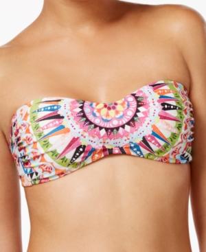Bar Iii Cartwheels Printed Bandeau Bikini Top, Only At Macy's Women's Swimsuit
